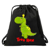 Christmas Tree Rex Drawstring Bag