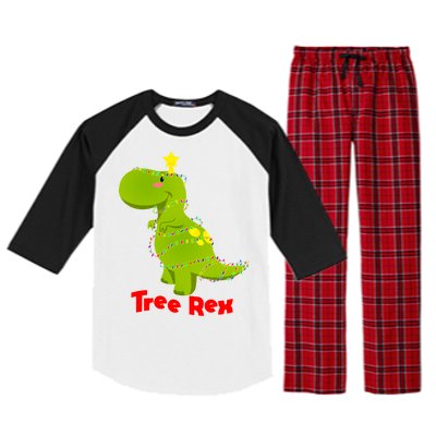 Christmas Tree Rex Raglan Sleeve Pajama Set