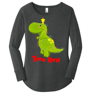 Christmas Tree Rex Women's Perfect Tri Tunic Long Sleeve Shirt