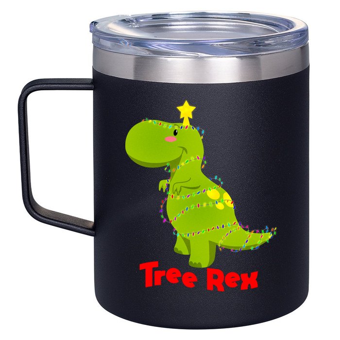 Christmas Tree Rex 12oz Stainless Steel Coffee Mug
