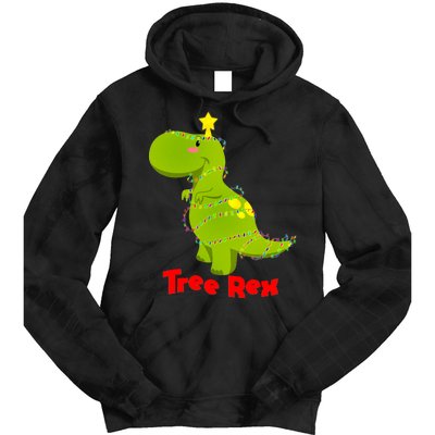 Christmas Tree Rex Tie Dye Hoodie