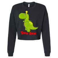 Christmas Tree Rex Cropped Pullover Crew