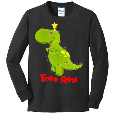 Christmas Tree Rex Kids Long Sleeve Shirt