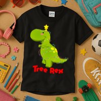 Christmas Tree Rex Kids T-Shirt