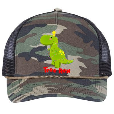 Christmas Tree Rex Retro Rope Trucker Hat Cap