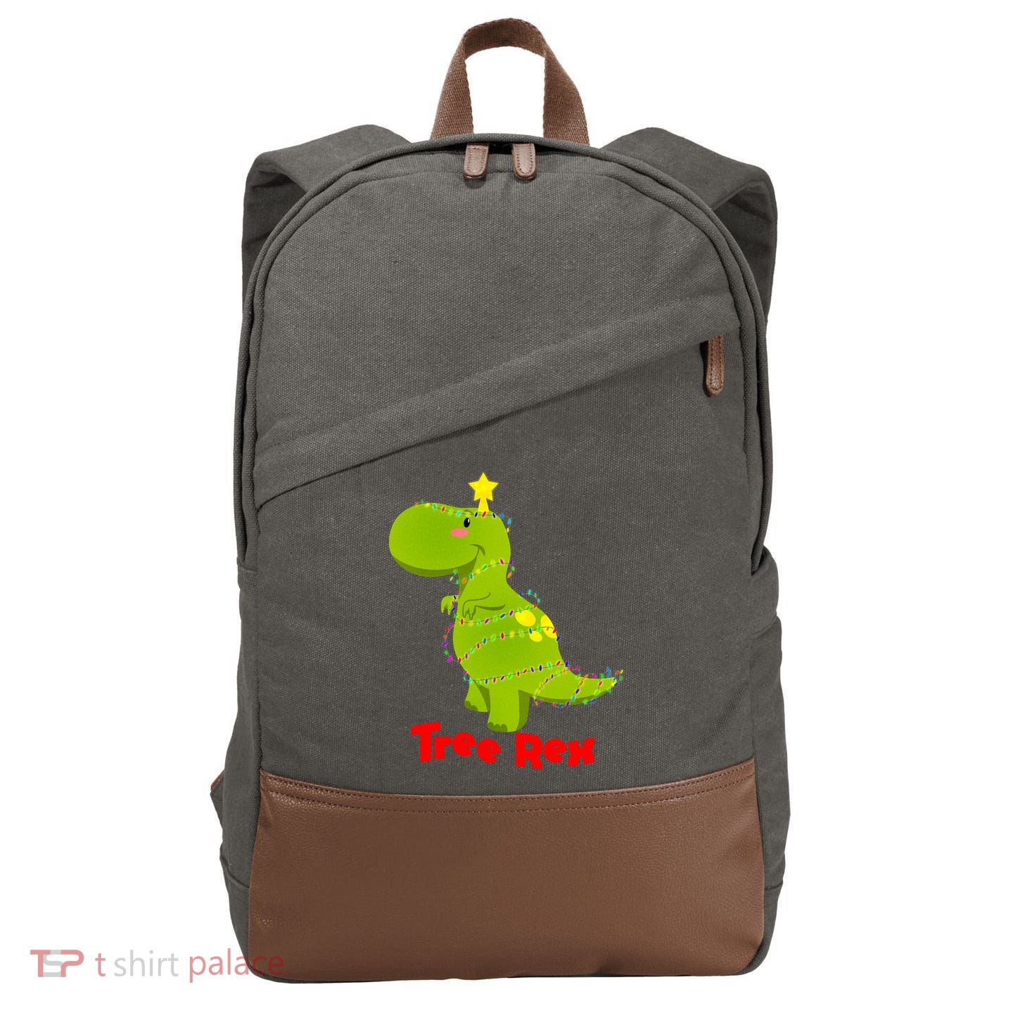 Christmas Tree Rex Cotton Canvas Backpack