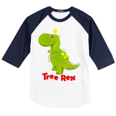 Christmas Tree Rex Baseball Sleeve Shirt