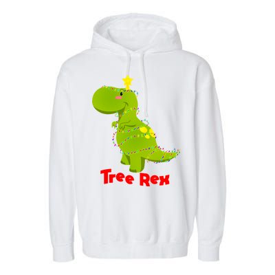 Christmas Tree Rex Garment-Dyed Fleece Hoodie