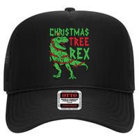 Christmas Tree Rex T-Rex High Crown Mesh Back Trucker Hat