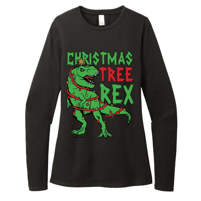 Christmas Tree Rex T-Rex Womens CVC Long Sleeve Shirt