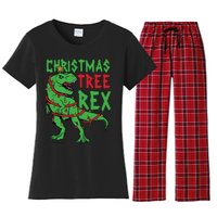 Christmas Tree Rex T-Rex Women's Flannel Pajama Set