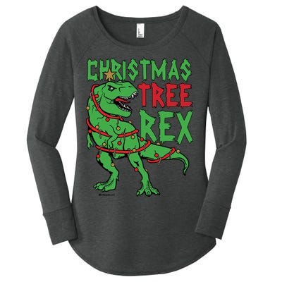 Christmas Tree Rex T-Rex Women's Perfect Tri Tunic Long Sleeve Shirt