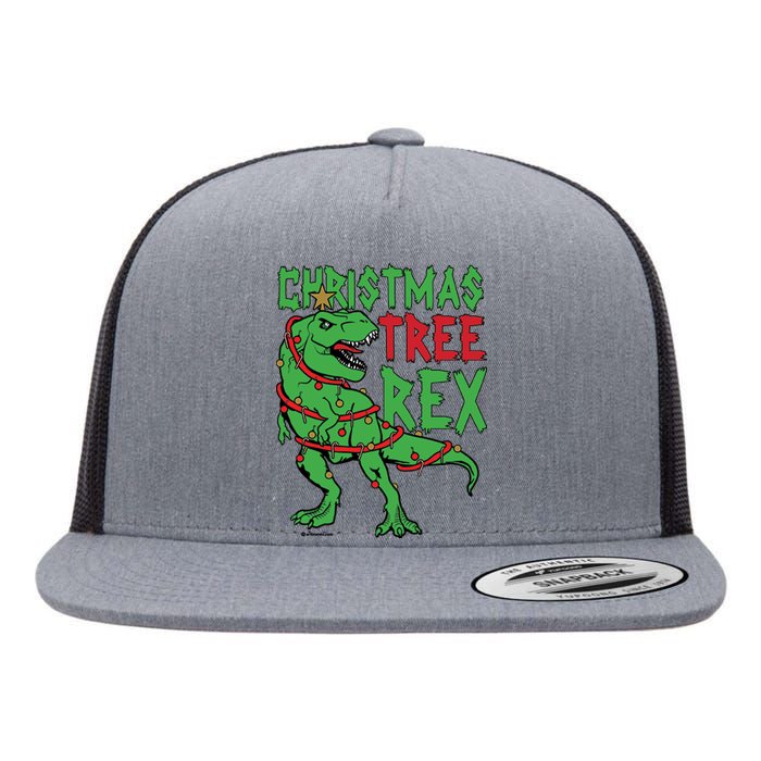 Christmas Tree Rex T-Rex Flat Bill Trucker Hat