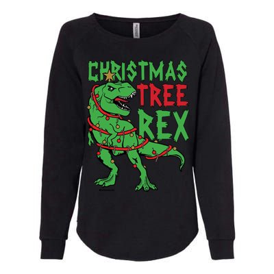 Christmas Tree Rex T-Rex Womens California Wash Sweatshirt