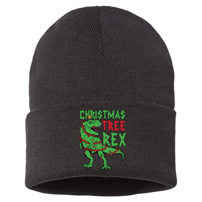 Christmas Tree Rex T-Rex Sustainable Knit Beanie