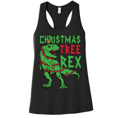 Christmas Tree Rex T-Rex Women's Racerback Tank