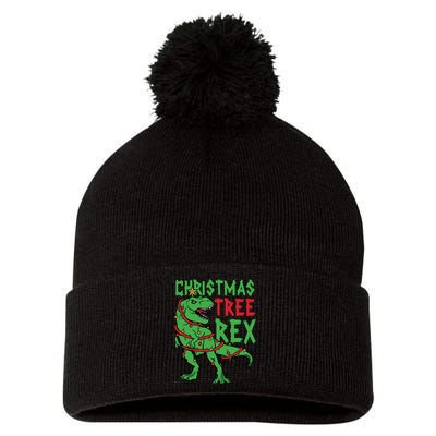 Christmas Tree Rex T-Rex Pom Pom 12in Knit Beanie