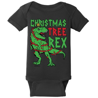 Christmas Tree Rex T-Rex Baby Bodysuit