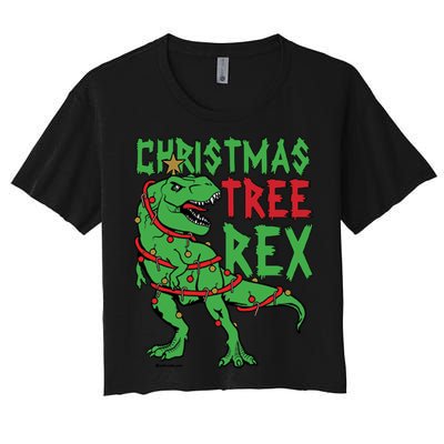 Christmas Tree Rex T-Rex Women's Crop Top Tee