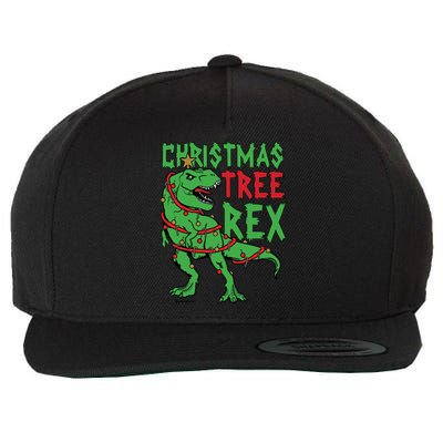 Christmas Tree Rex T-Rex Wool Snapback Cap