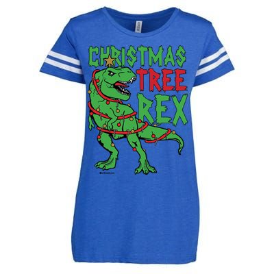 Christmas Tree Rex T-Rex Enza Ladies Jersey Football T-Shirt