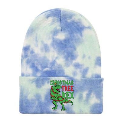 Christmas Tree Rex T-Rex Tie Dye 12in Knit Beanie