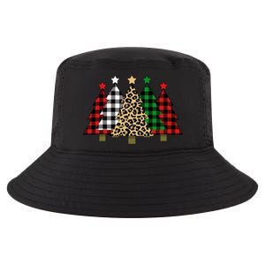 Christmas Trees Buffalo Plaid & Leopard Design Cool Comfort Performance Bucket Hat