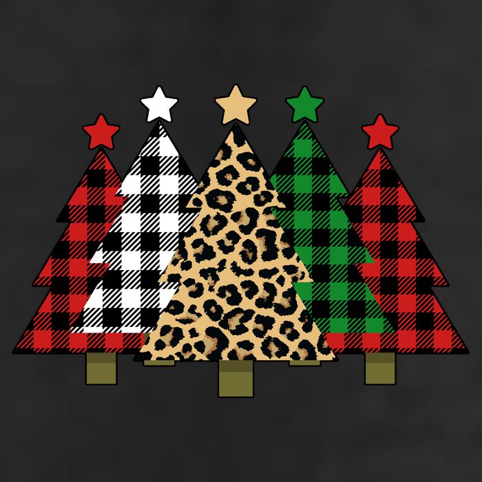 Christmas Trees Buffalo Plaid & Leopard Design Cool Comfort Performance Bucket Hat