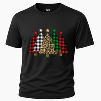 Christmas Trees Buffalo Plaid & Leopard Design Cooling Performance Crew T-Shirt