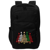 Christmas Trees Buffalo Plaid & Leopard Design Impact Tech Backpack