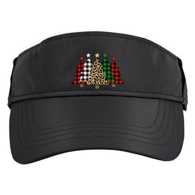 Christmas Trees Buffalo Plaid & Leopard Design Adult Drive Performance Visor