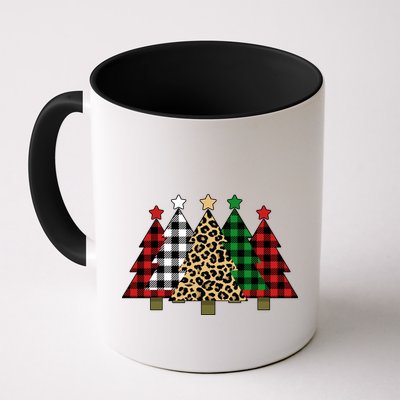 Christmas Trees Buffalo Plaid & Leopard Design Mug