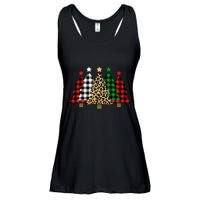 Christmas Trees Buffalo Plaid & Leopard Design Ladies Essential Flowy Tank