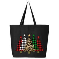 Christmas Trees Buffalo Plaid & Leopard Design 25L Jumbo Tote