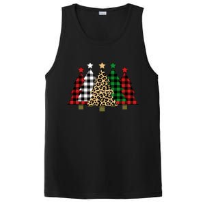 Christmas Trees Buffalo Plaid & Leopard Design PosiCharge Competitor Tank