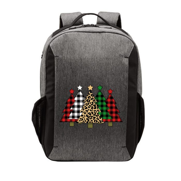 Christmas Trees Buffalo Plaid & Leopard Design Vector Backpack