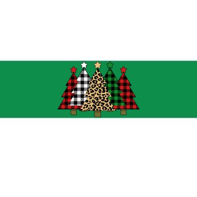 Christmas Trees Buffalo Plaid & Leopard Design Bumper Sticker