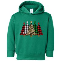 Christmas Trees Buffalo Plaid & Leopard Design Toddler Hoodie