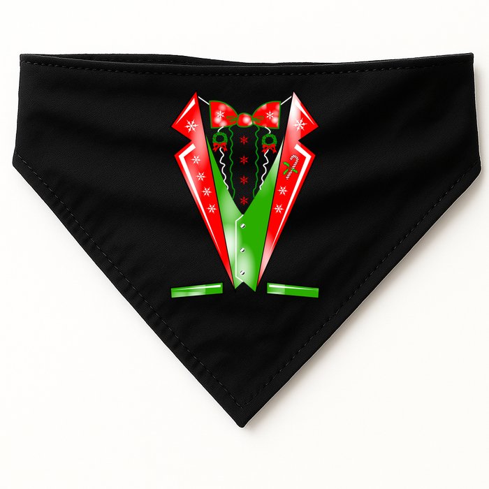 Christmas Tux Tuxedo USA-Made Doggie Bandana