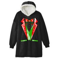 Christmas Tux Tuxedo Hooded Wearable Blanket