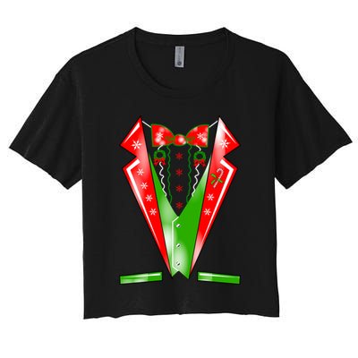Christmas Tux Tuxedo Crop Top