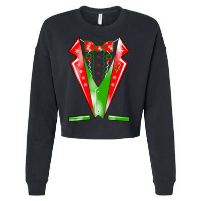 Christmas Tux Tuxedo Cropped Pullover Crew