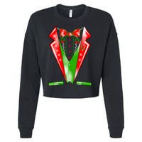 Christmas Tux Tuxedo Cropped Pullover Crew