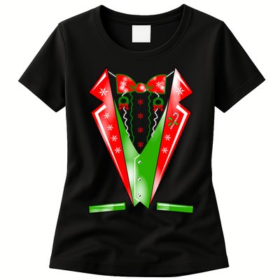 Christmas Tux Tuxedo Womens T-Shirt
