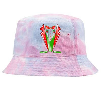 Christmas Tux Tuxedo Tie-Dyed Bucket Hat