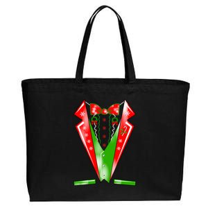 Christmas Tux Tuxedo Cotton Canvas Jumbo Tote