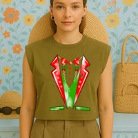 Christmas Tux Tuxedo Garment-Dyed Women's Muscle Tee