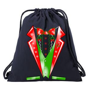 Christmas Tux Tuxedo Drawstring Bag