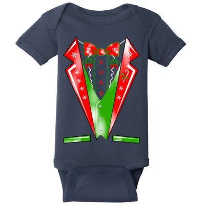 Christmas Tux Tuxedo Baby Bodysuit