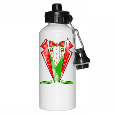 Christmas Tux Tuxedo Aluminum Water Bottle